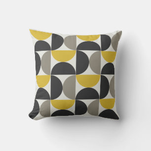 Mid-Century Modern Turmeric Gunmetal     Cushion