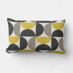Mid-Century Modern Turmeric Gunmetal Lumbar Cushion