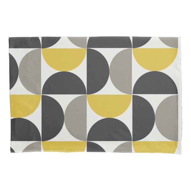 Mid-Century Modern Turmeric Gunmetal    Pillowcase (Front)