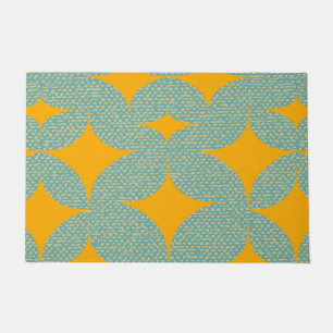 Mid Century Modern Turquoise Diamond  Doormat