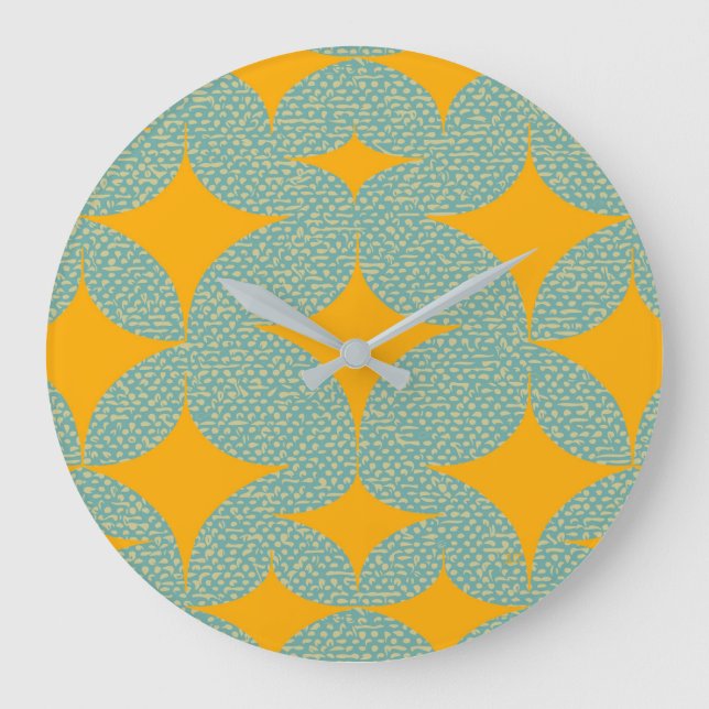 Mid Century Modern Turquoise Diamond Large Clock (Front)