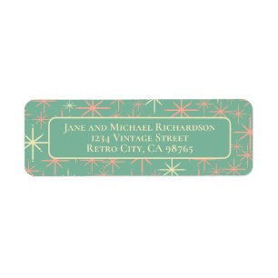 Mid Century Modern Twinkling Atomic Stars Retro 