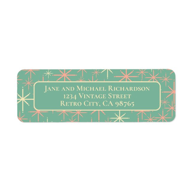 Mid Century Modern Twinkling Atomic Stars Retro  (Front)