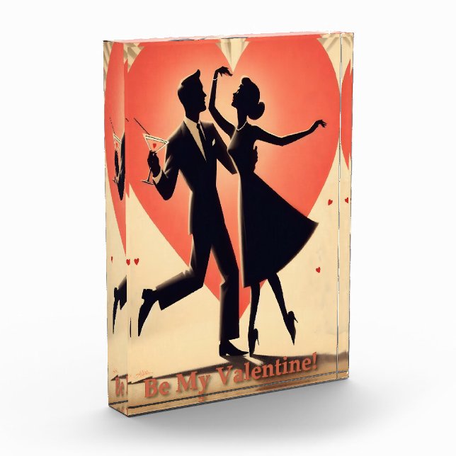 Mid Century Modern Valentine Dancing Couple  Photo Block (Left)