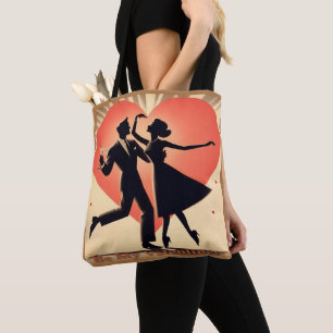 Mid Century Modern Valentine Dancing Couple  Tote Bag