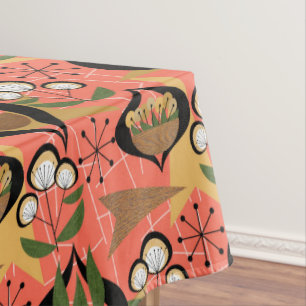 Mid-Century Modern   Vintage Fifties Style Tablecloth