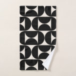 Mid Century Modern Vintage Pattern Black And White Bath Towel Set<br><div class="desc">Retro Mid Century Modern Pattern – Abstract Geometric Shapes – Minimalist Pattern in black and cream white.</div>