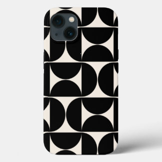 Mid Century Modern Vintage Pattern Black And White iPhone 13 Case