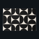 Mid Century Modern Vintage Pattern Black And White Doormat<br><div class="desc">Retro Mid Century Modern Pattern – Abstract Geometric Shapes – Minimalist Pattern in black and cream white.</div>