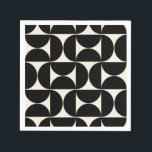 Mid Century Modern Vintage Pattern Black And White Napkin<br><div class="desc">Retro Mid Century Modern Pattern – Abstract Geometric Shapes – Minimalist Pattern in black and cream white.</div>