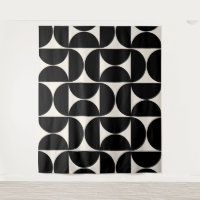 Mid Century Modern Vintage Pattern Black And White