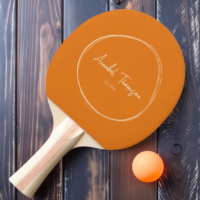 Mid-Century Modern Warm Citrus with Name  Ping Pong Paddle (Creator Uploaded)