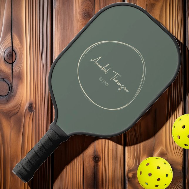 Mid-Century Modern Warm Grey | Script Name Pickleball Paddle (Creator Uploaded)