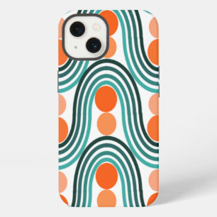 Mid-Century Modern Waves and Circles  iPhone 13 Case