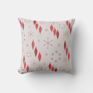 Mid Century Modern Winter Red Cushion