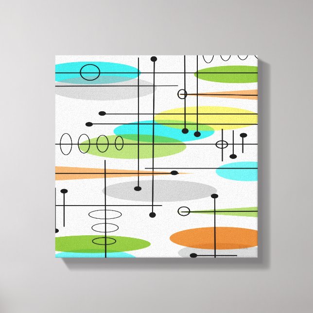 Mid Century Modern Wrapped Canvas Abstract #19 (Front)