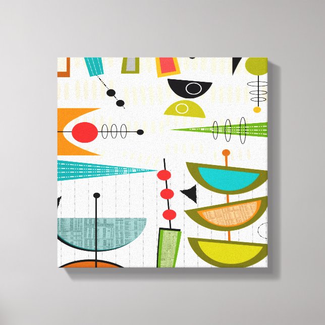 Mid Century Modern Wrapped Canvas Abstract #1A (Front)