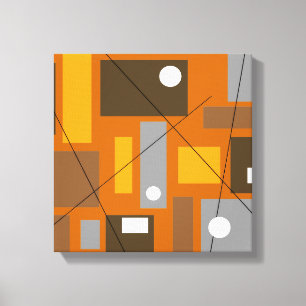 Mid Century Modern Wrapped Canvas Abstract #30