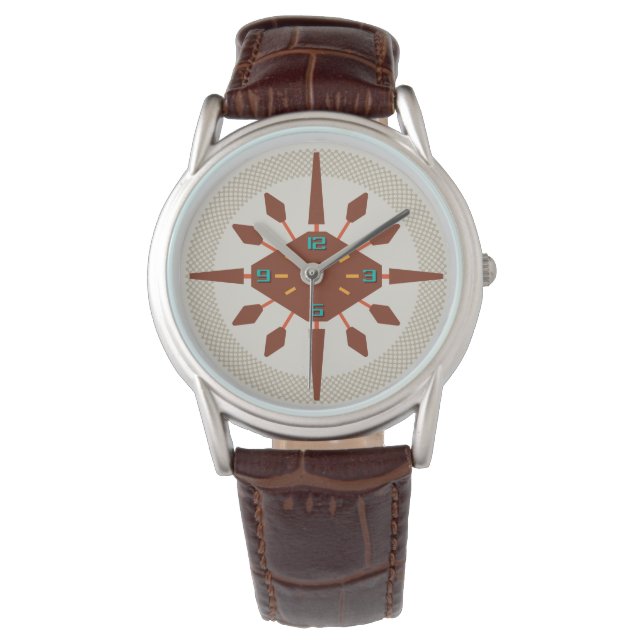 Mid-Century Modern Wrist Watch Diamond Spokes (Front)