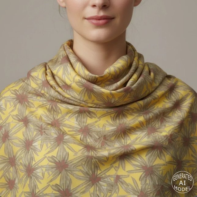 Mid-Century Modern Yellow Bromeliad Botanical Fabric (Creator Uploaded)