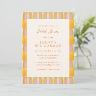 Mid Century Modern Yellow Geometric Bridal Shower Invitation