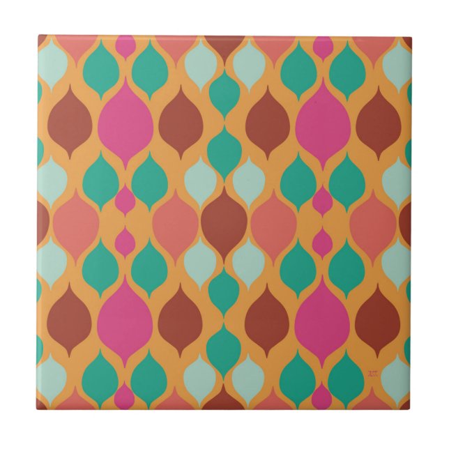 Mid Century Modern Yellow Geometric  Tile (Front)