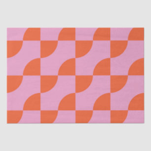 Mid Century Orange Semi Circles on Pink Pattern  Tissue Paper