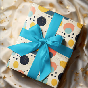Mid-Century Pattern. Colourful Abstract Shapes  Wrapping Paper