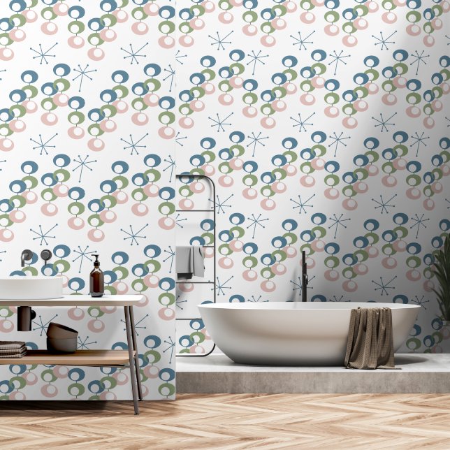 Mid Century Pattern Wallpaper (Bathroom)