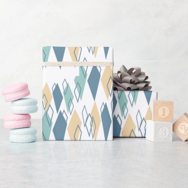 Mid Century Pattern Wrapping Paper (Baby Shower)