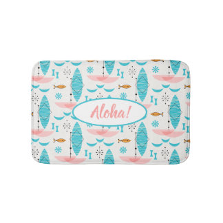 Mid Century Pink Catamaran Bath Mat