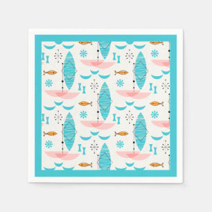 Mid Century Pink Catamaran Napkin
