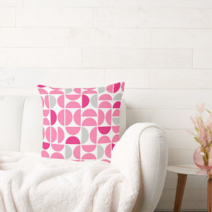 Mid Century Pink Tiles Cushion