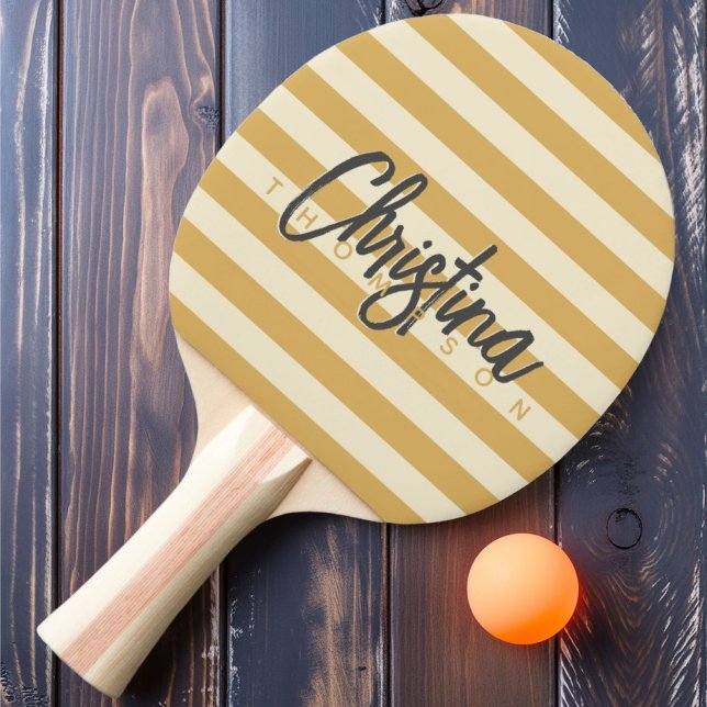 Mid-Century Polo Sand Sunrise Painted Name  Ping Pong Paddle (Creator Uploaded)