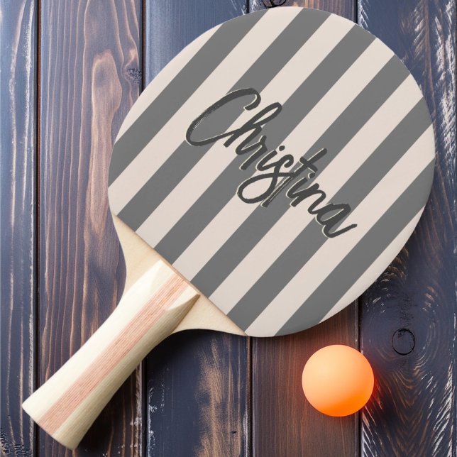 Mid-Century Polo Striping Sandcastle Pink Painted Ping Pong Paddle (Creator Uploaded)