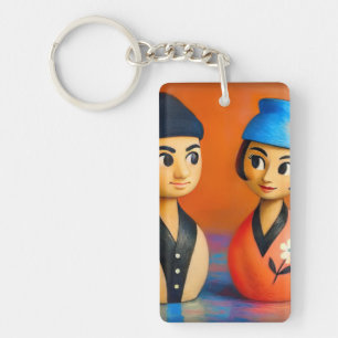 MID-CENTURY POP ART. KEY RING