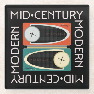 Mid-Century Radios Glass Coaster