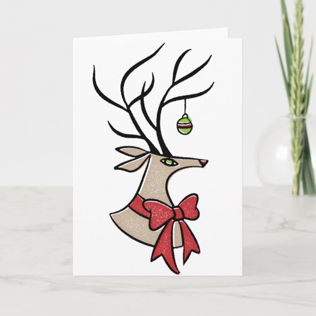Mid Century Reindeer Card (Front)