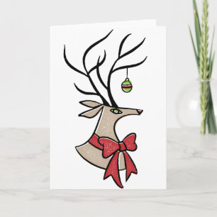 Mid Century Reindeer Card