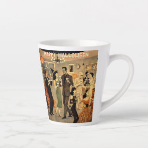 Mid Century Retro 40s Halloween Martini Party Latte Mug