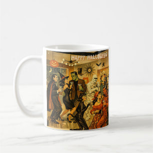 Mid Century Retro 50s Halloween Martini Party Coffee Mug