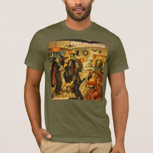 Mid Century Retro 50s Halloween Martini Party T-Shirt