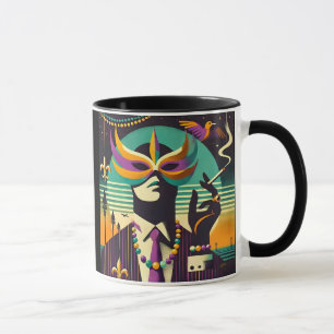 Mid Century Retro 60s Mardi Gras The Smoking Man Mug