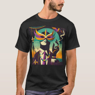 Mid Century Retro 60s Mardi Gras The Smoking Man T-Shirt