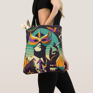 Mid Century Retro 60s Mardi Gras The Smoking Man Tote Bag