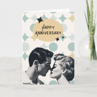 Mid-Century Retro Anniversary Greeting Card