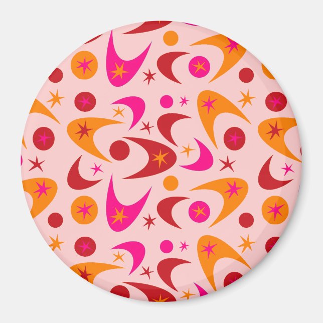 Mid Century Retro Boomerangs Magnet (Front)