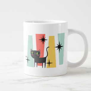 Mid Century Retro Cat Large Coffee Mug