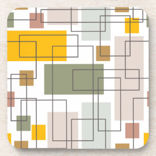 Mid-Century Retro Geometric Abstract Coaster