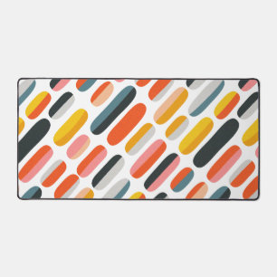 Mid Century Retro Geometric Abstract Pattern Desk Mat